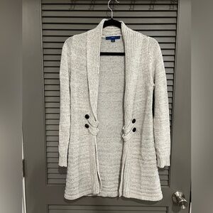 Apt. 9 Gray Ribbed Knit Cardigan Sweater